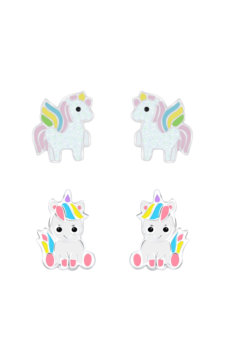 Little Miss Zoe Kids Unicorn Earrings Gift Set, Alternate, color, Pink