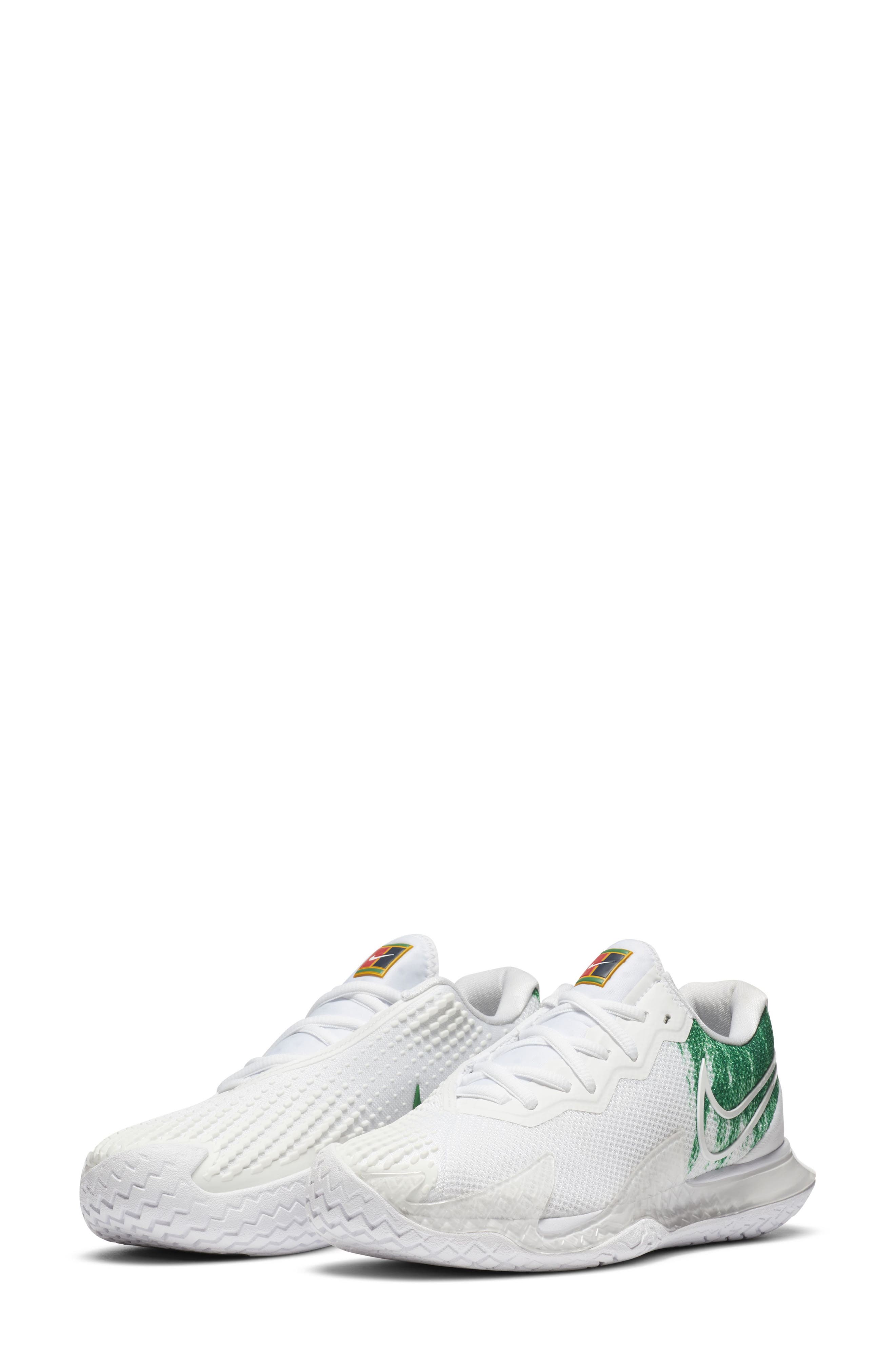 NikeCourt Air Zoom Vapor Cage 4 Tennis Shoe, Main, color, WHITE/CLOVER/WHITE
