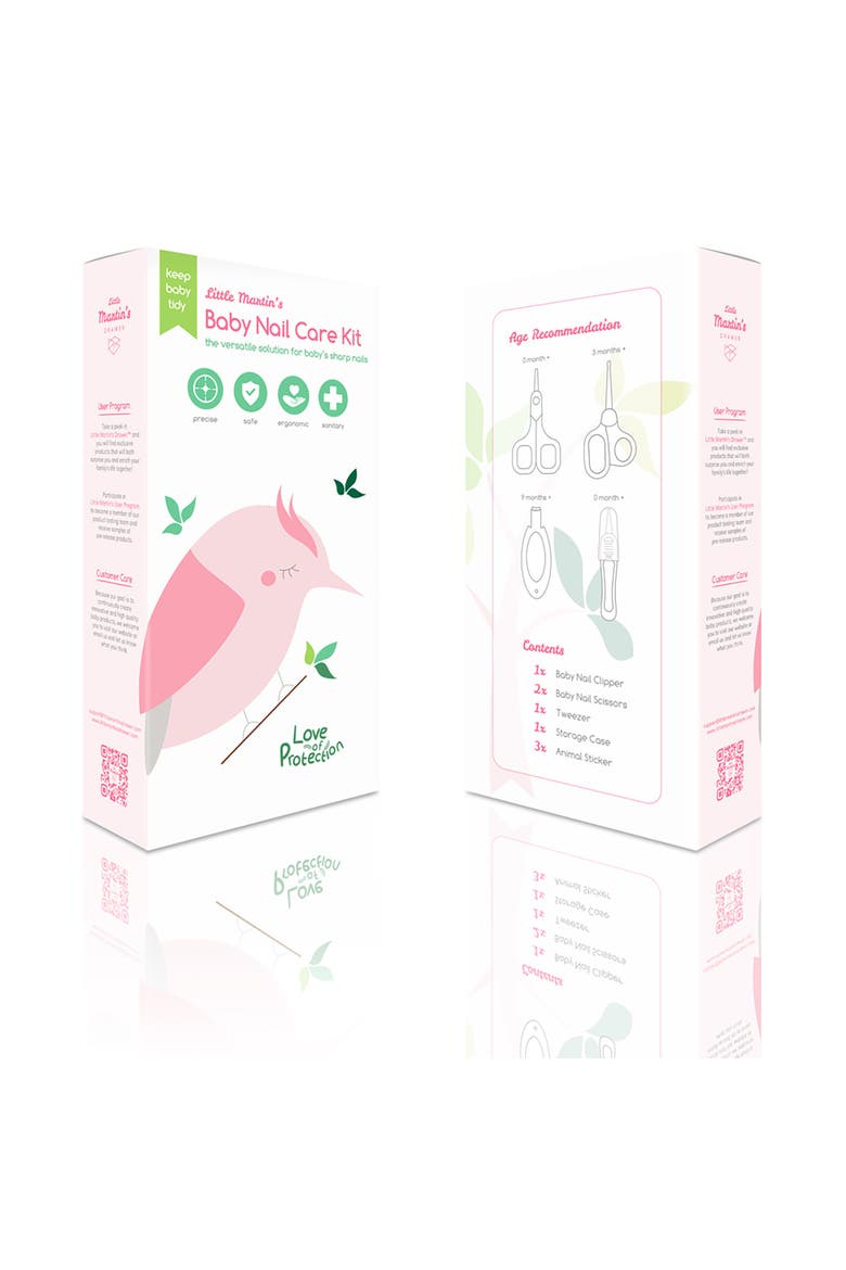 Baby Nail Care Kit Pink, 4Pc Setclipper, Scissors & Tweezer, Alternate, color, Multicolored