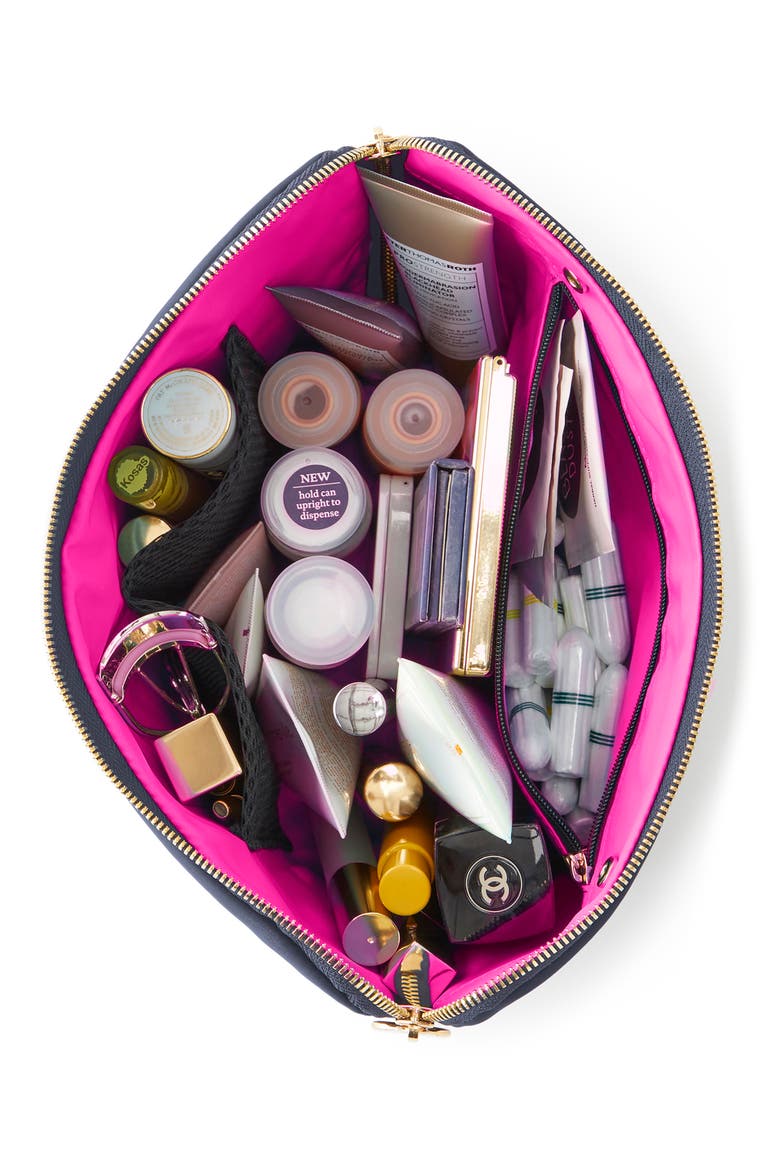 Vacationer Makeup Bag, Alternate, color, CLASSIC NAVY/ PINK