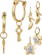 SAVVY CIE JEWELS Set of 3 Drop & Hoop Earrings