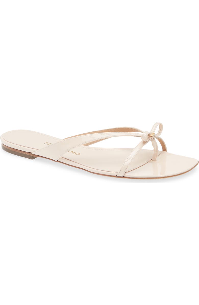 FERRAGAMO Mini Bow Flip Flop, Main, color, Ballet
