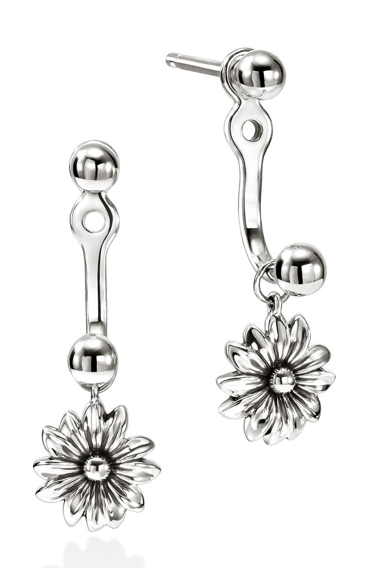 B&F x JH Wildflower Drop Earrings, Sterling Silver, Main, color, SILVER