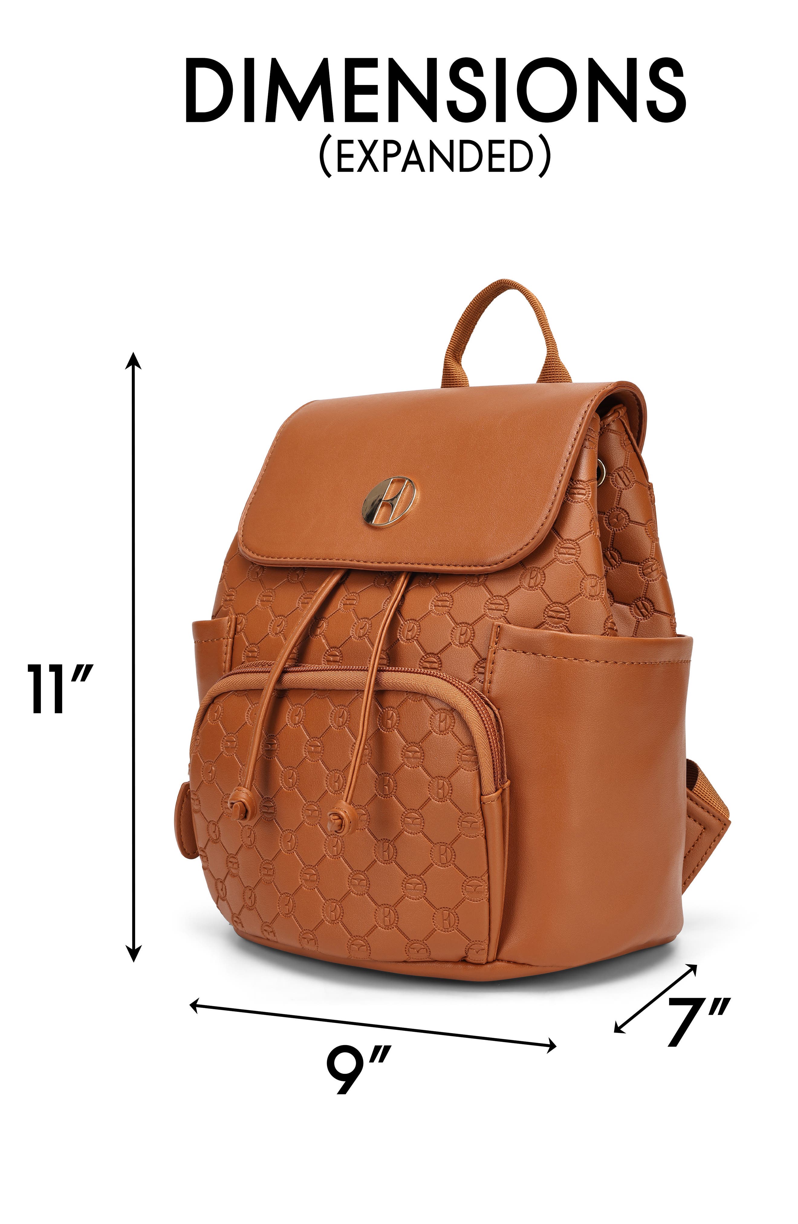 Compass 10L Vegan Leather Monogram Mini Backpack, Alternate, color, Brown