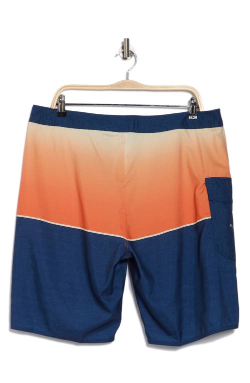 Rip Curl Dawn Patrol Colorblock Print Swim Trunks In Washed Navy