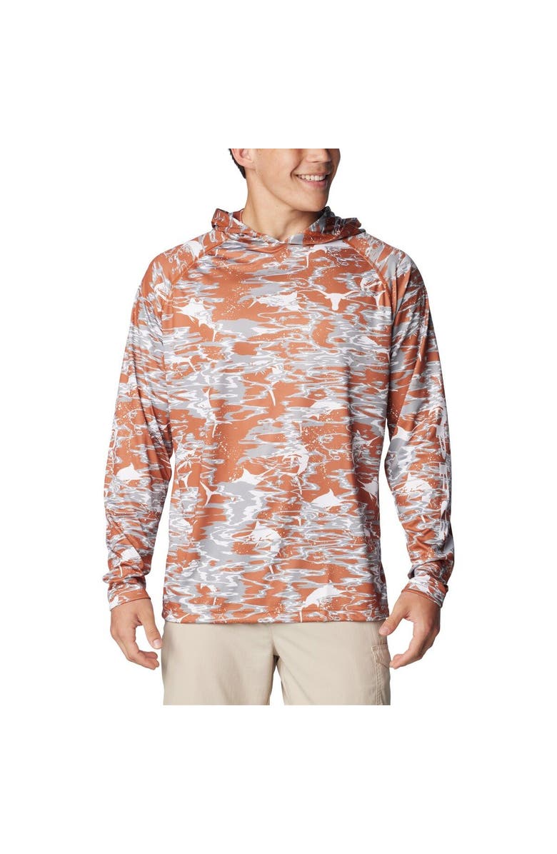 Chemise Columbia PFG Texas Longhorns NCAA Homme, Orange Brûlé, Taille L - Parfaite Pour La Pêche Et Le Football