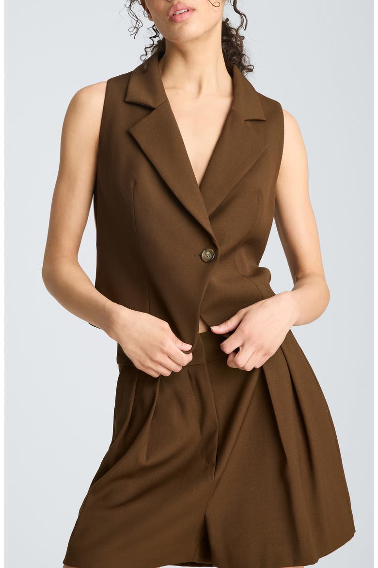 Notch Collar Vest, Main, color, BRUNETTE