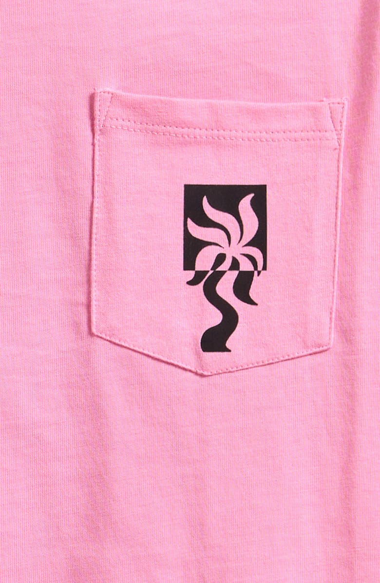 Boardies Kids' Clara Palm Tree Cotton Graphic Pocket T-Shirt, Alternate, color, Pink