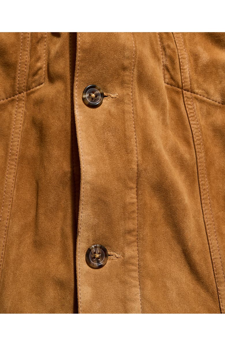 Billy Reid Waxed Suede Trucker Jacket, Alternate, color, Khaki