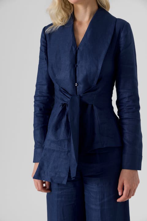 Linen Waist Tie Shirt