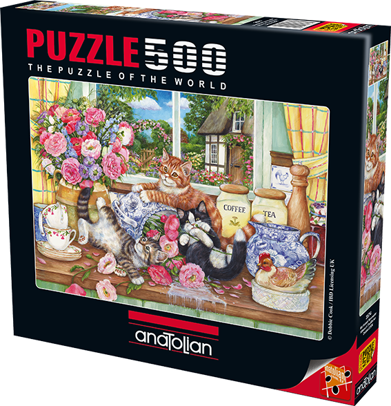 Anatolian Kittens in the Kitchen 500 piece Jigsaw Puzzle for Adults in Multicolor 