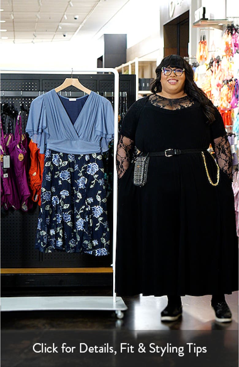 Lillian Embroidered Flutter Sleeve Cocktail Dress, sales video thumbnail