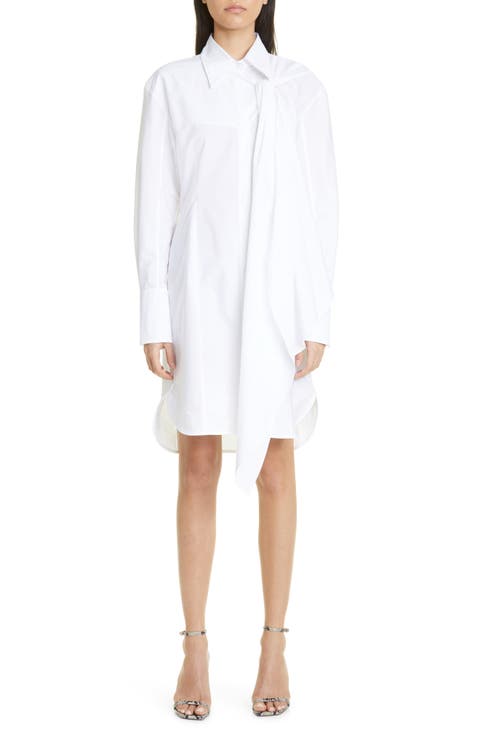 Tie Detail Organic Cotton Poplin Shirtdress