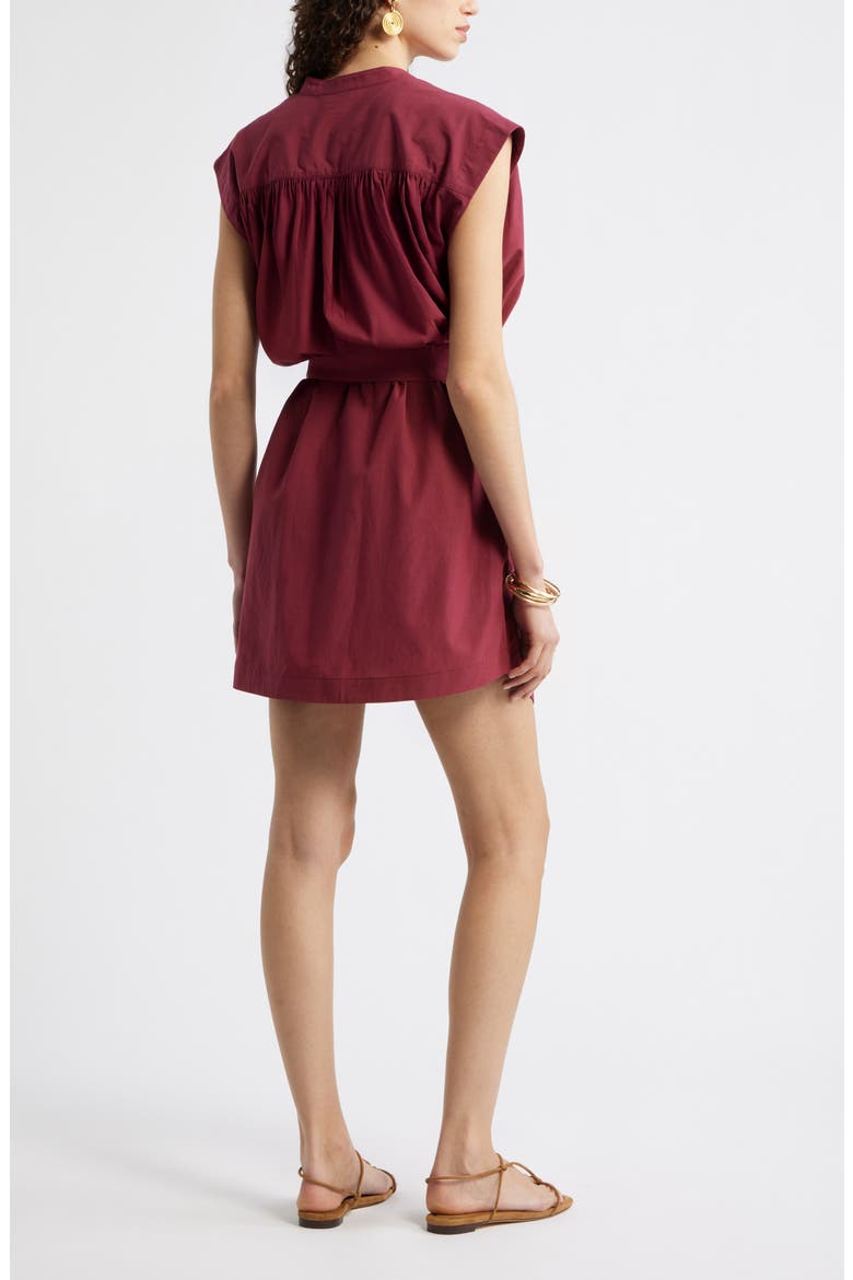 Sleeveless Belted Minidress, Alternate, color, BURGUNDY RHODE