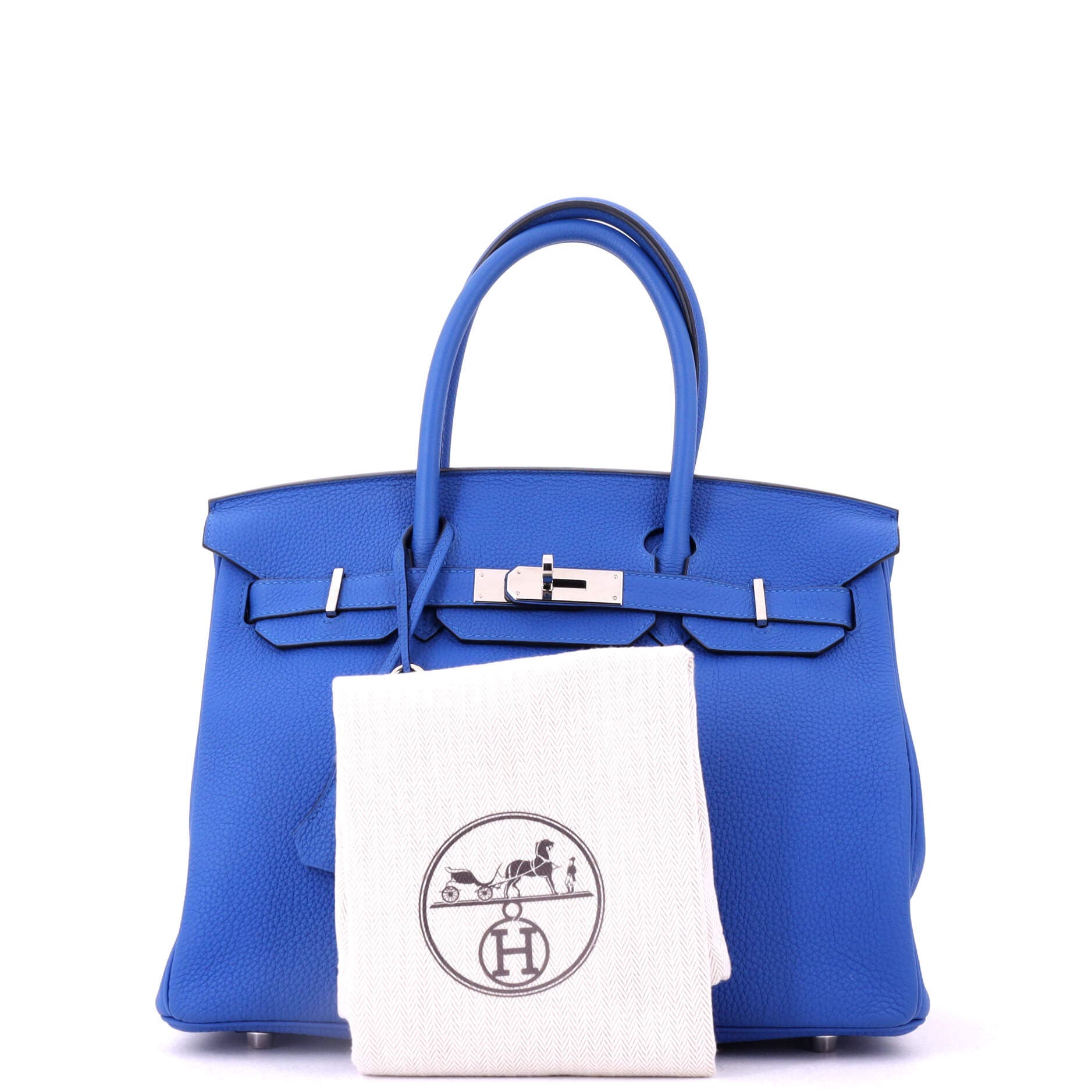 Pre-Owned Hermes Birkin Handbag Blue Togo with Palladium Hardware 30, Alternate, color, Bleu Zellige