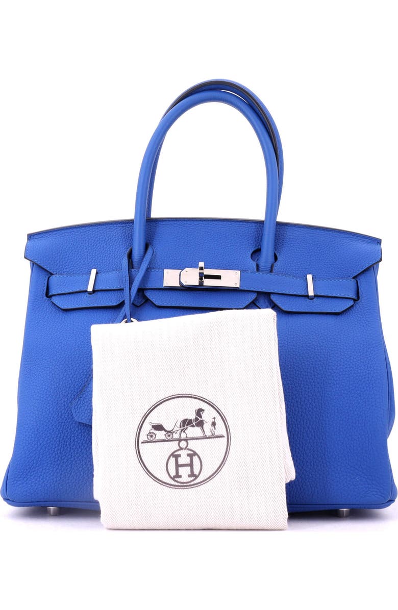 Pre-Owned Hermes Birkin Handbag Blue Togo with Palladium Hardware 30, Alternate, color, Bleu Zellige