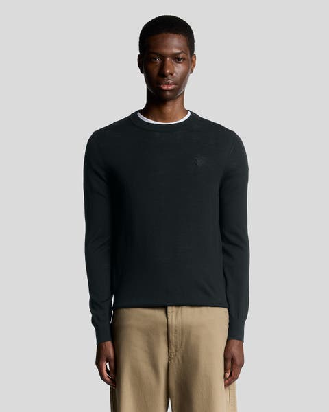 Tonal Eagle Merino Crew Neck Sweater