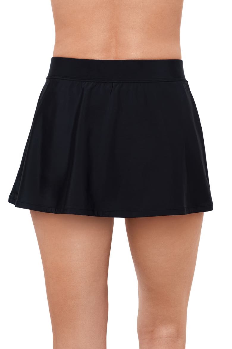 Full Coverage Skirted Swimsuit Bottom with Side Slit, Alternate, color, Black