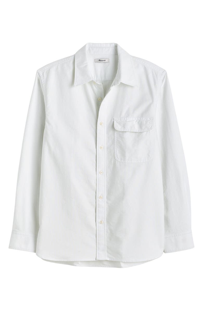 Madewell Allday Single Pocket Oxford Shirt, Alternate, color, White