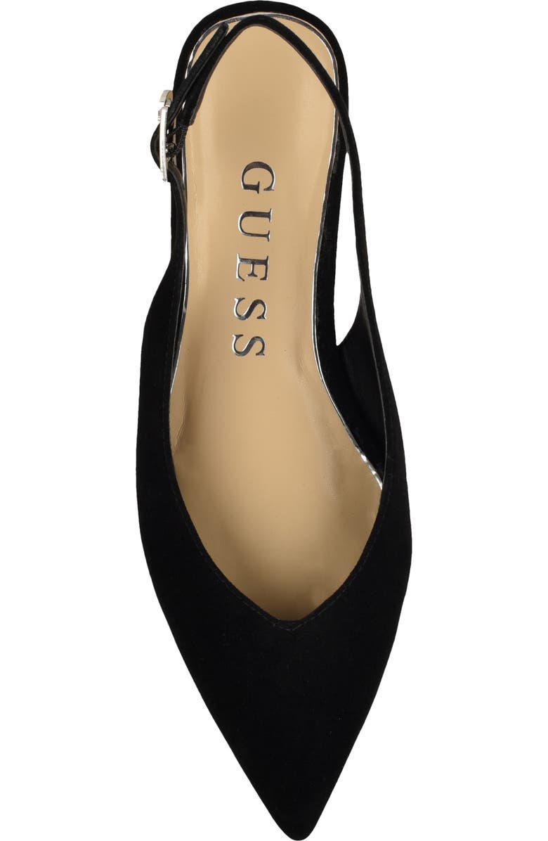 GUESS Dorazio Slingback Pointed Toe Flat, Alternate, color, Black