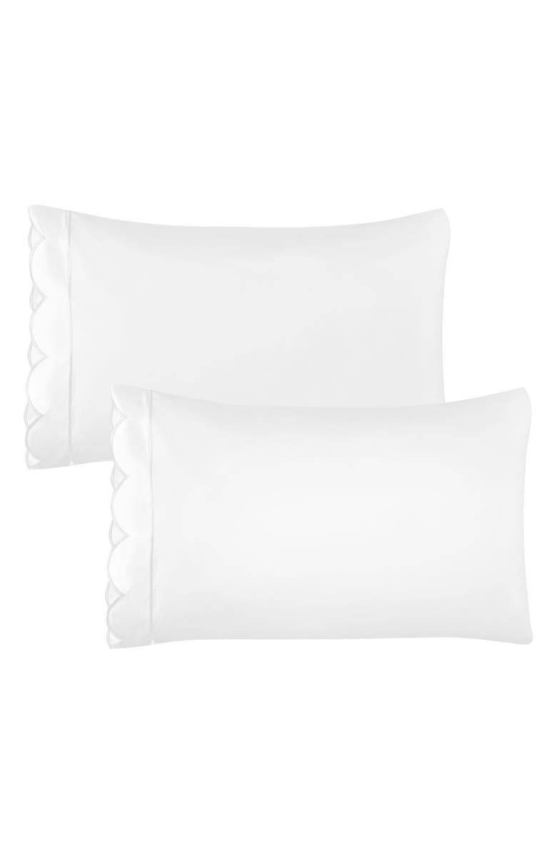 MELANGE HOME Scallop Frame 300 Thread Count Sheet Set, Alternate, color, White