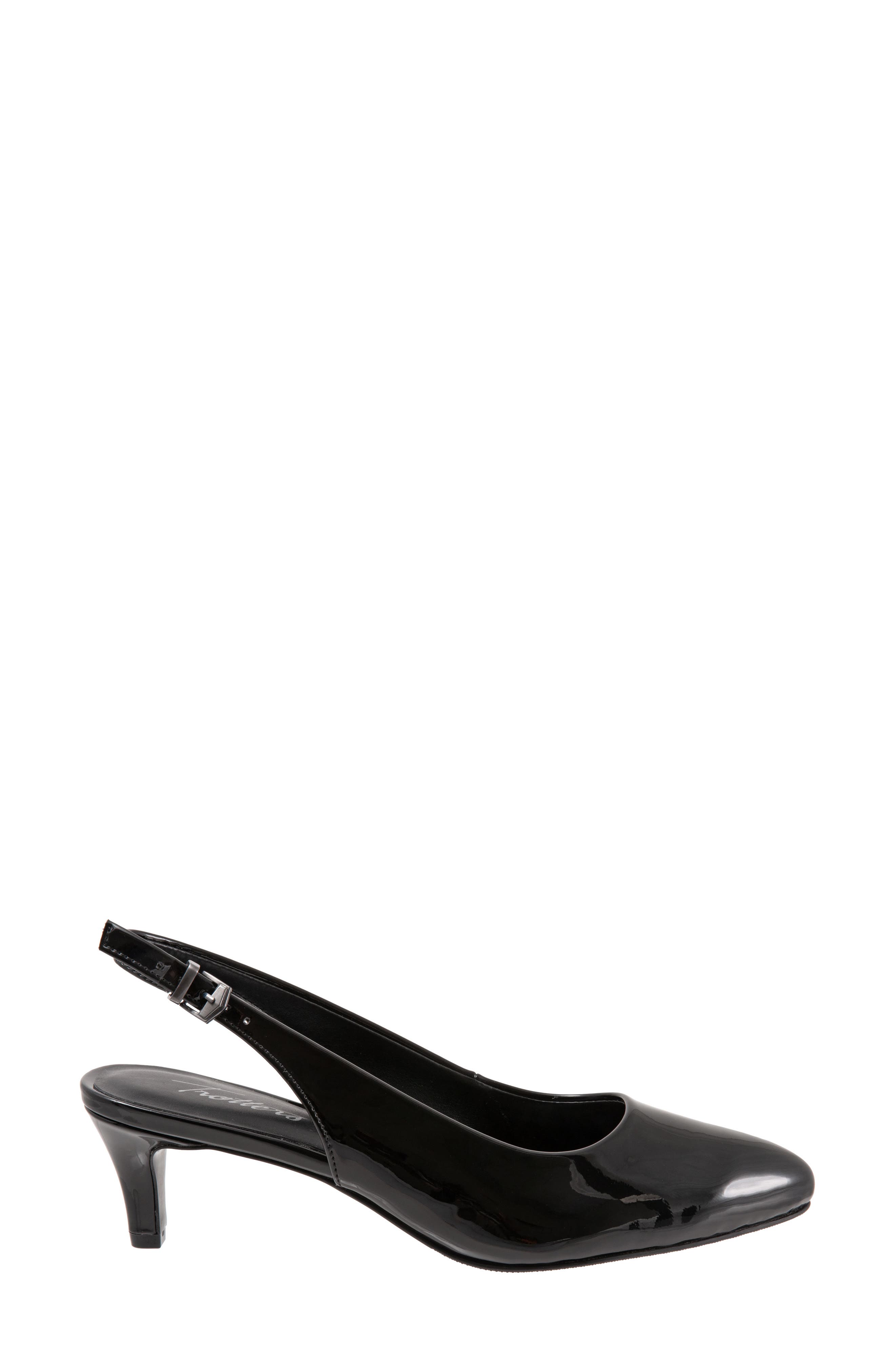 Keely Kitten Heel Slingback Pump, Alternate, color, BLACK FAUX PATENT LEATHER