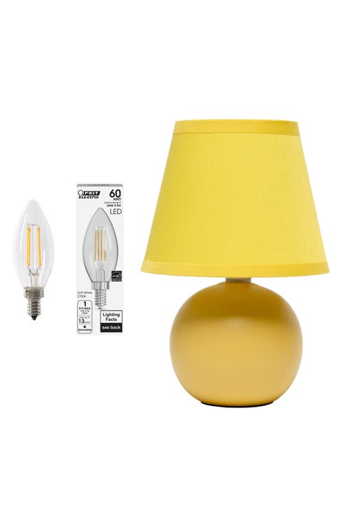 Lalia Home Creekwood Home Nauru 8.66 Traditional Petite Ceramic Orb Base Bedside Table Desk Lamp In Yellow