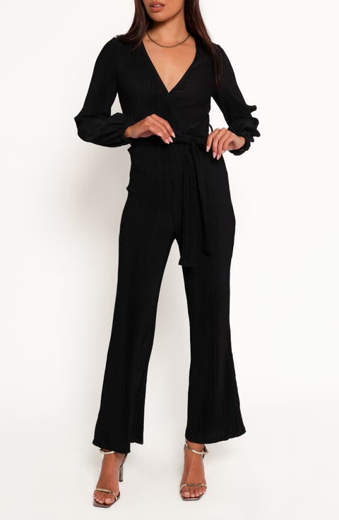 Solange Long Sleeve Plissé Jumpsuit