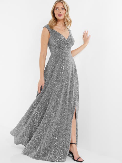 Quiz Sequin V-neck Evening Dress