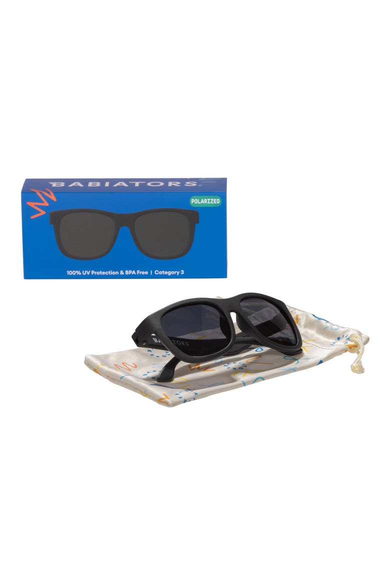 Kids' Polarized Navigator Sunglasses, Alternate, color, JET BLACK