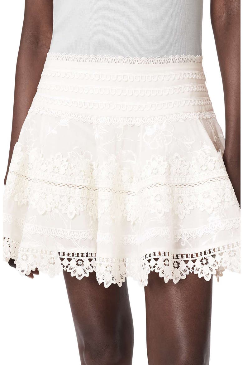 Lillith Lace Miniskirt, Alternate, color, DOVE WHITE