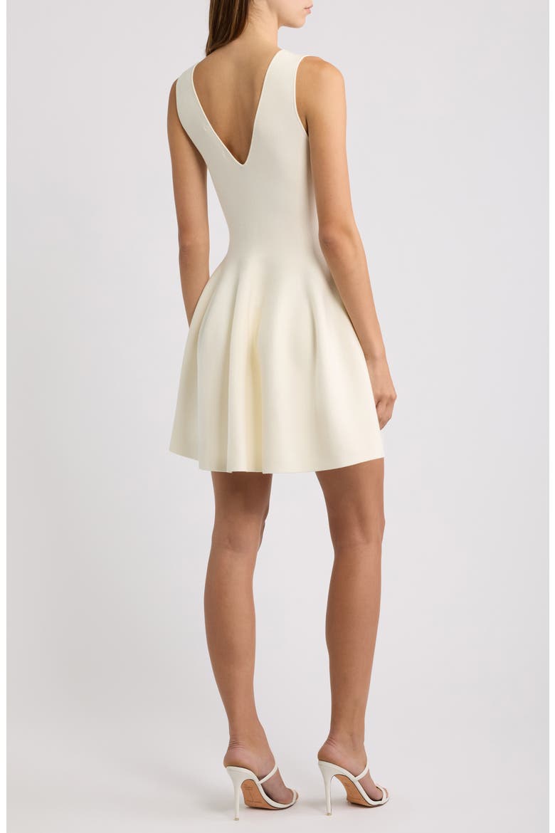 Knit Fit & Flare Minidress, Alternate, color, CREAM