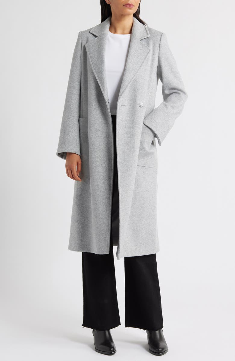 Sam Edelman Longline Wrap Coat, Alternate, color, Pale Grey