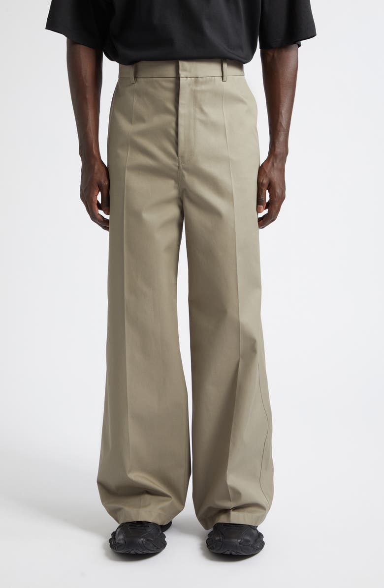 Balenciaga Oversize Cotton Twill Chinos, Main, color, Beige