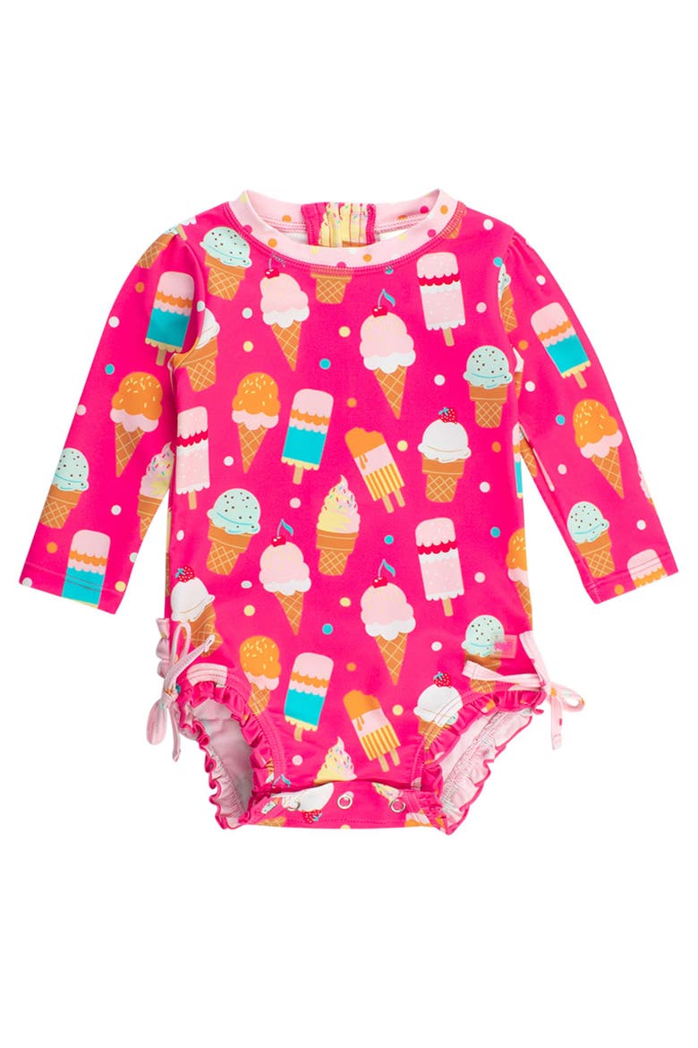 Long Sleeve UPF50 One Piece Rash Guard, Main, color, Sweet Scoops