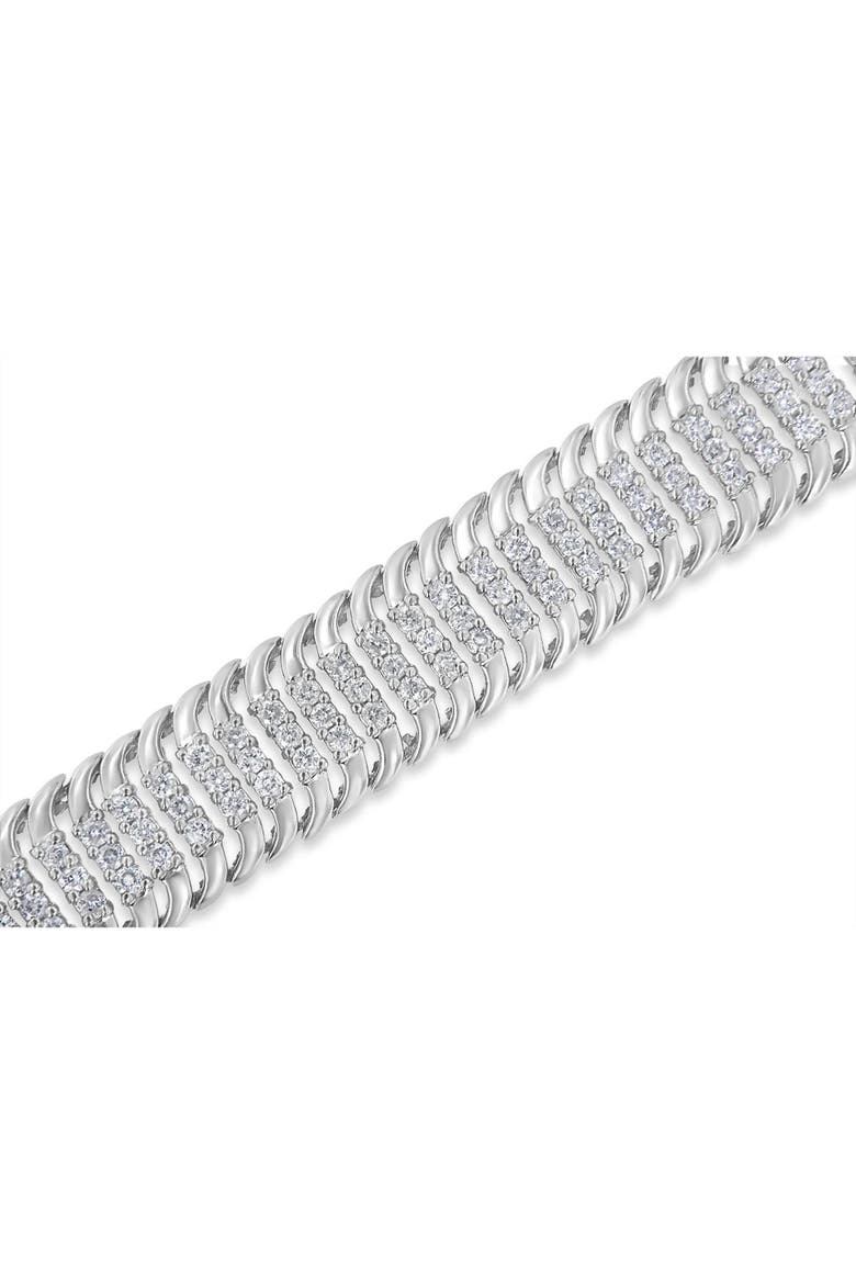 14K White Gold 5.0Cttw Diamond S Wave Serpentine Tennis Bracelet, Alternate, color, White