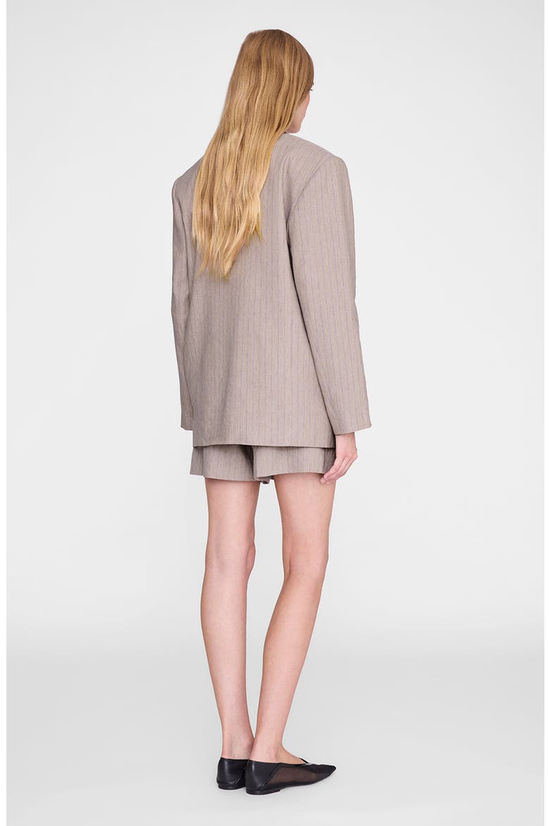 Quinn Pinstripe Blazer, Alternate, color, Taupe & Blue Pinstripe