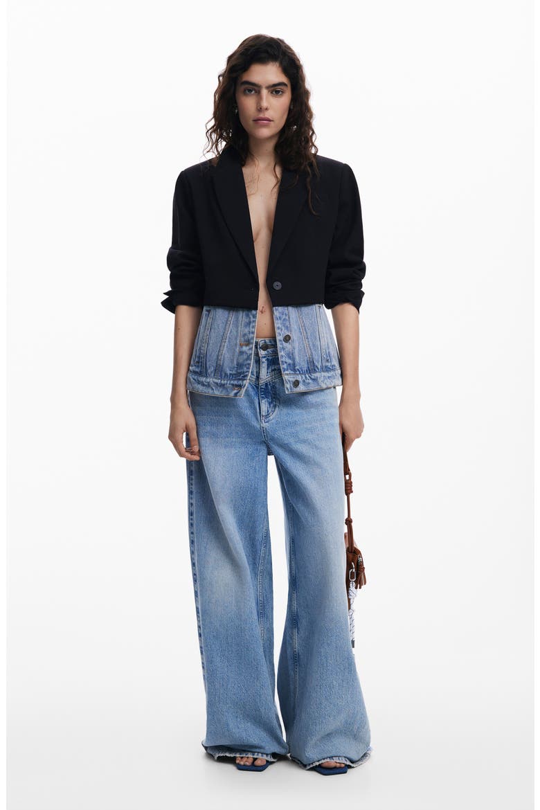 Straight Cut Half Blazer, Alternate, color, BLACK