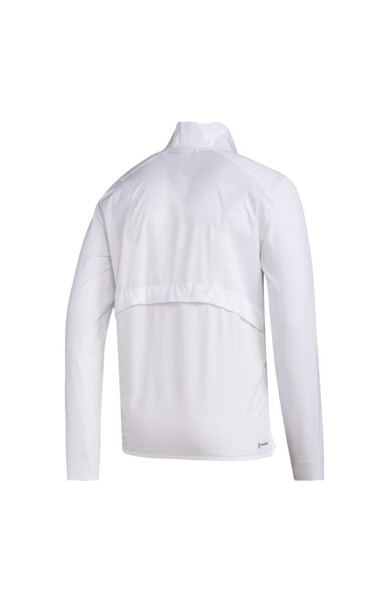 adidas Men's adidas White Miami Hurricanes Sideline AEROREADY Raglan Sleeve Quarter-Zip Jacket, Alternate, color,