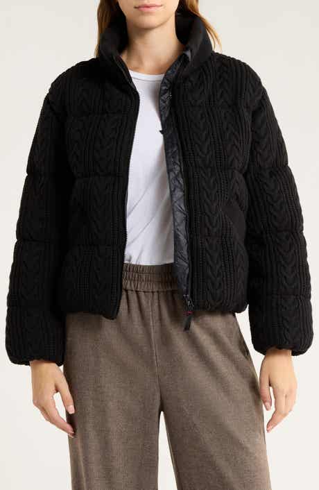 Marine Layer Alba Cable Knit Cotton Blend Puffer Jacket