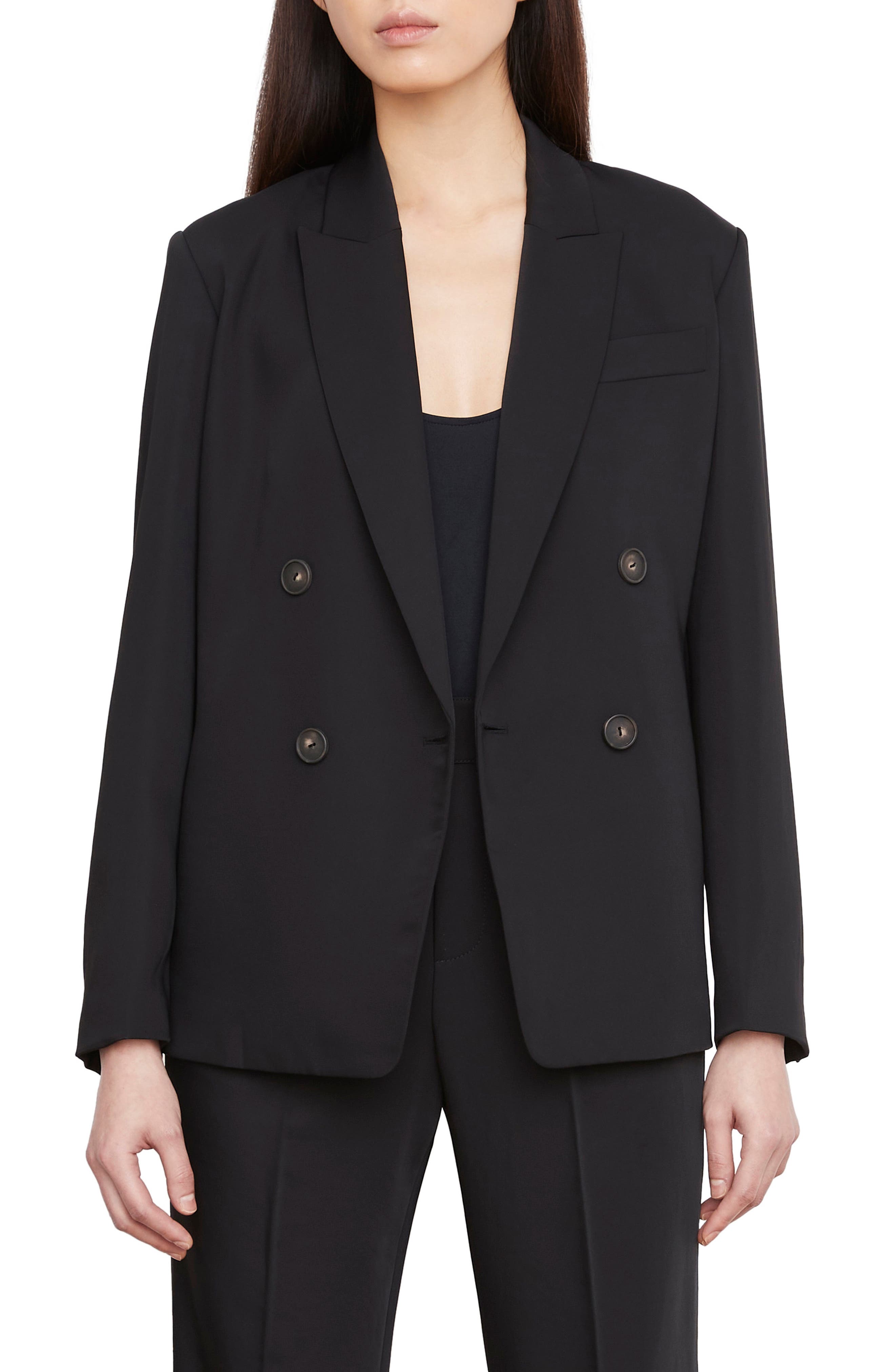 Vince Double Breasted Crepe Blazer