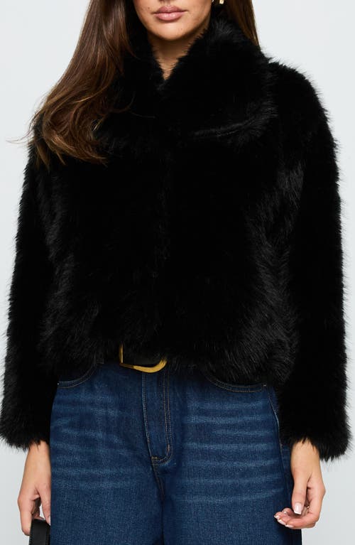 Princess Polly Wayland Faux Fur Jacket In Black