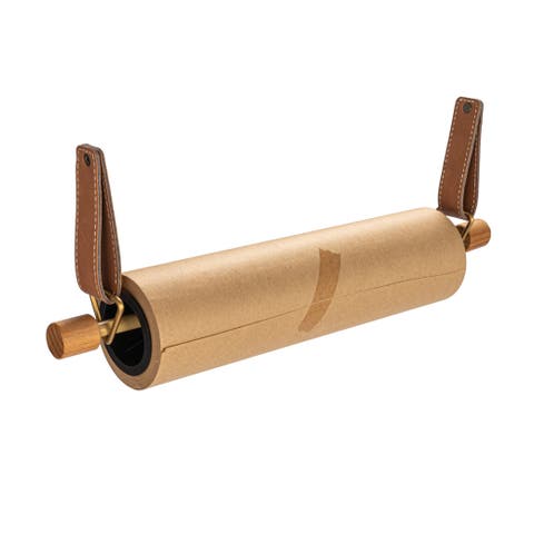 Wood Wall Mounted Paper Dispenser with Paper Roll