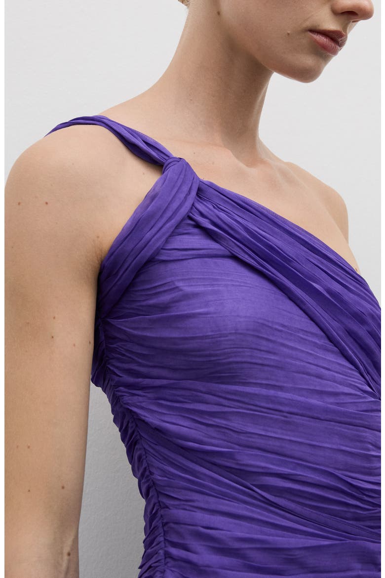 Ruched One-Shoulder Minidress, Alternate, color, PURPLE