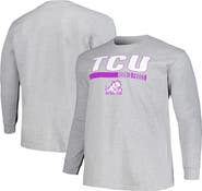 PROFILE Men's Profile Gray TCU Horned Frogs Big & Tall Two-Hit Long Sleeve T-Shirt
