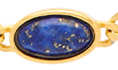 Estella Bartlett Lapiz Lazuli & Red Agate Chain Necklace In Gold