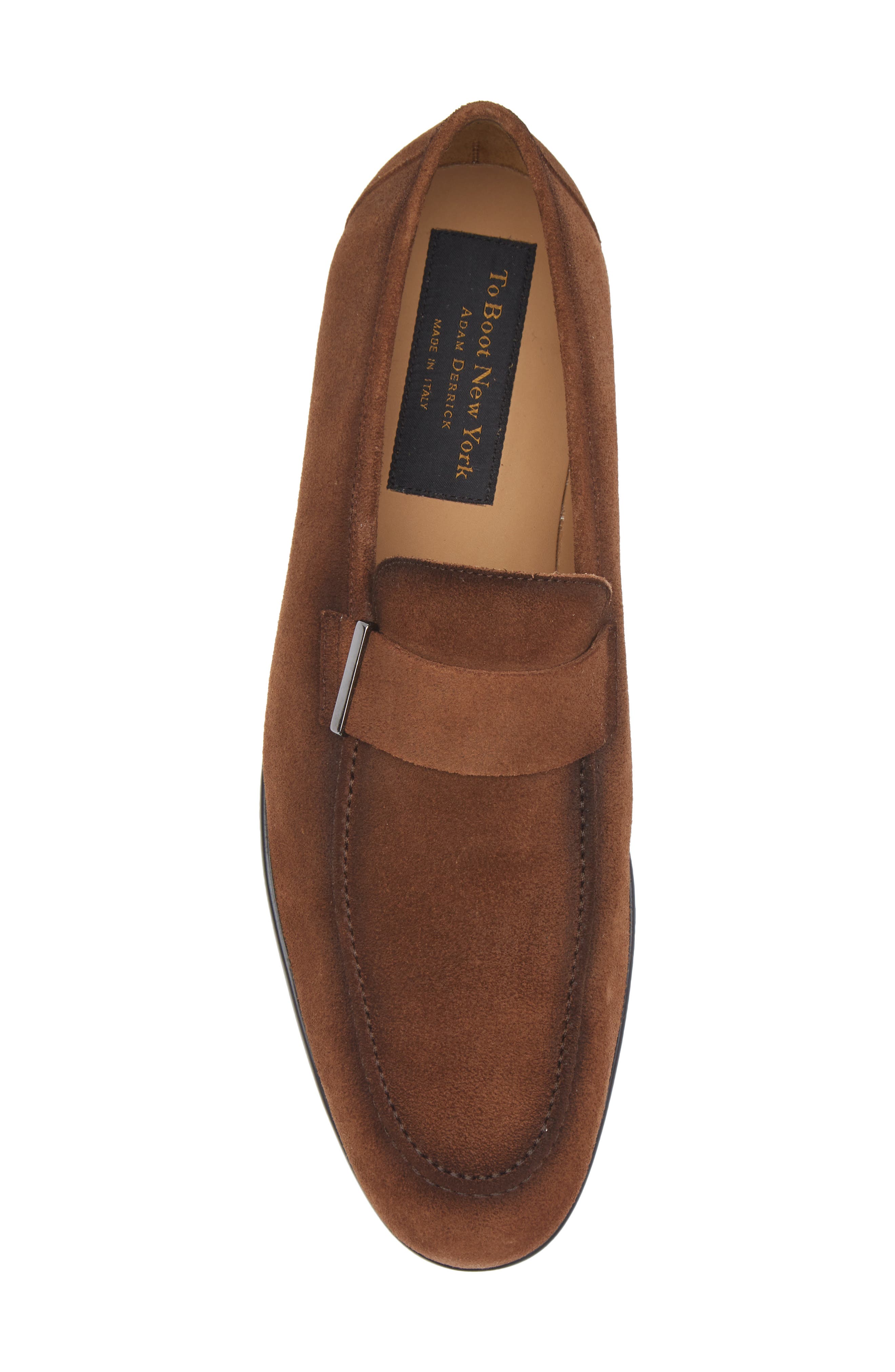TO BOOT NEW YORK Blanton Suede Apron Toe Loafer, Alternate, color, Marrone