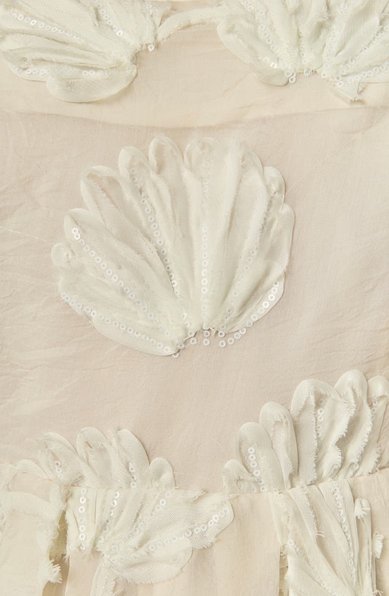 English Factory Shell Sleeveless Midi Dress, Alternate, color, Off White