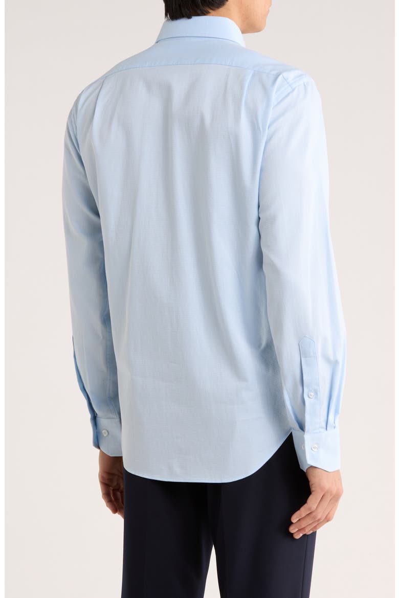 Trim Fit Textured Stretch Cotton Dress Shirt, Alternate, color, ICE BLUE