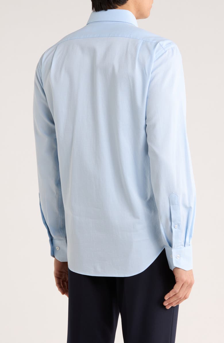 Lorenzo Uomo Trim Fit Textured Stretch Cotton Dress Shirt, Alternate, color, Ice Blue